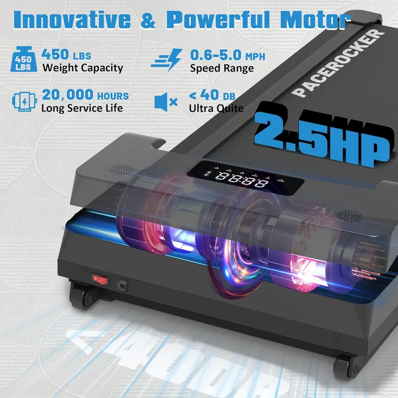 PACEROCKER Walking Pad Treadmill with 12% 9-Level Auto Incline